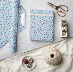 Papier Cadeau Baby shower de points Brown Blue & Boho Terracotta