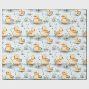 Papier Cadeau Baby shower de printemps mignon Duckling Sexe Révé