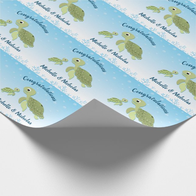 Papier Cadeau Baby shower de tortue de mer Co-Ed Genre Neutre (Coin)