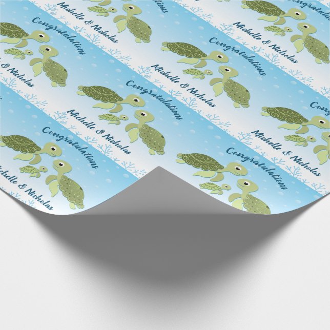 Papier Cadeau Baby shower de tortue de mer Co-Ed Genre Neutre (Coin)