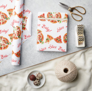 Papier Cadeau Baby shower de tranche de pizza italienne moderne