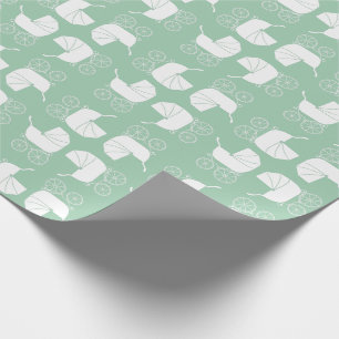 Papier Cadeau Baby shower de transport Vintage petite fille rose