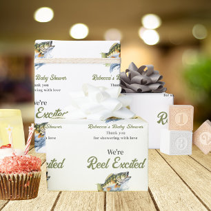 Papier Cadeau Baby shower des pêcheurs de gros poissons de Reel