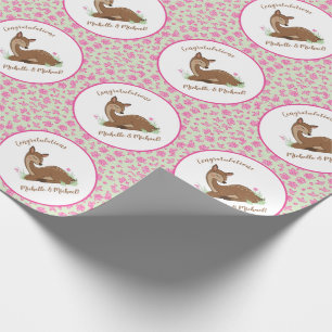 Papier Cadeau Baby shower du cerf Animaux des bois