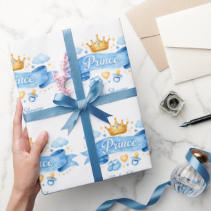 Papier Cadeau Baby Shower du Petit Prince à l'aquarelle