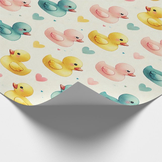 Papier Cadeau Baby Shower Duck Pattern Wrapping Paper (Coin)