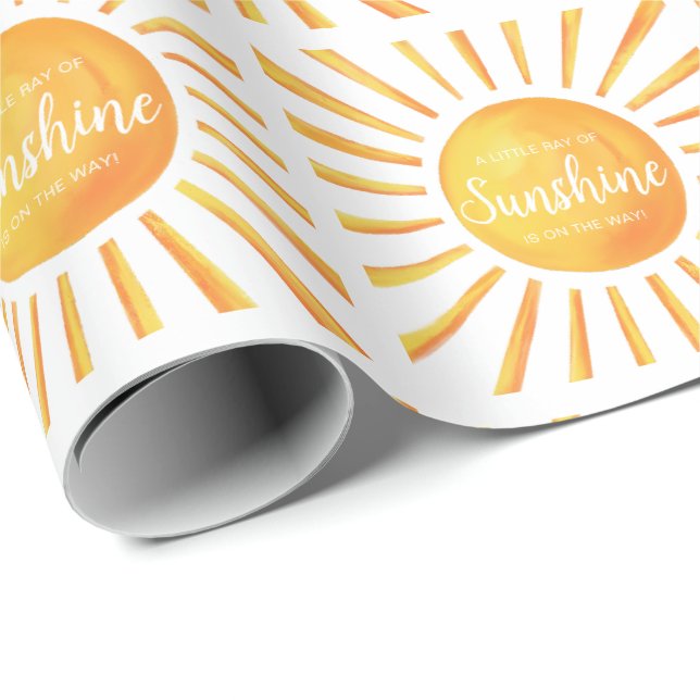 Papier Cadeau Baby Shower Ensoleillé (Coin rond)