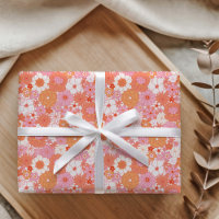 Baby shower Floral Rose Orange Retro Boho