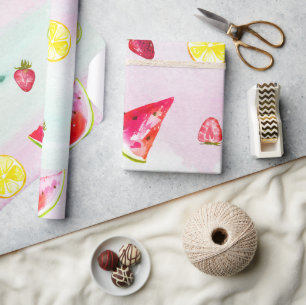 Papier Cadeau Baby shower Fruit D'Été Coloré
