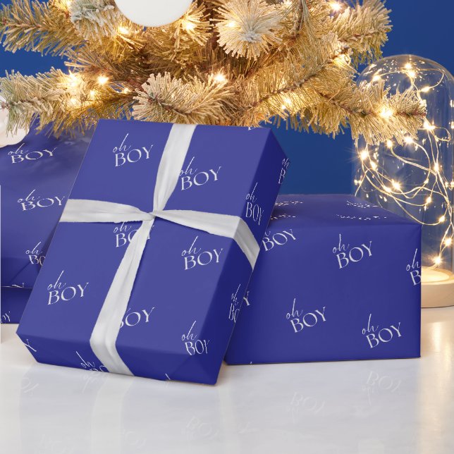 Papier Cadeau Baby shower garçon Blue Oh (Vacances)