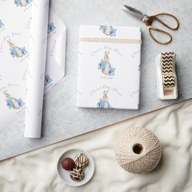 Papier Cadeau Baby shower garçon Blue Peter Rabbit (Artisanat)