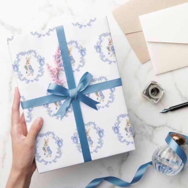 Papier Cadeau Baby Shower Lapin Bleu Mignon (Cadeaux)