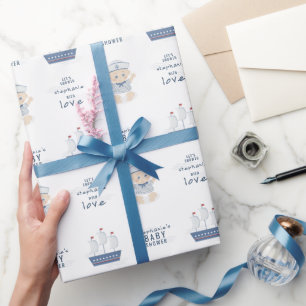 Papier Cadeau Baby shower Nautical Baby Boy