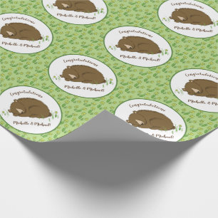 Papier Cadeau Baby shower Ours Brown Animaux de forêt