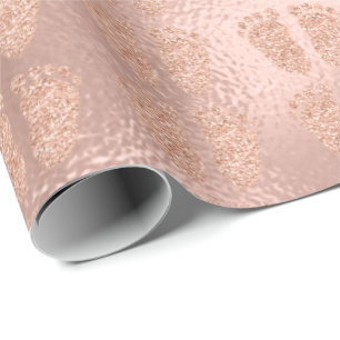 Papier Cadeau Baby shower Parties scintillant fille Rose Pieds d