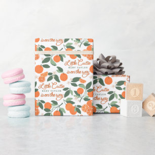 Papier Cadeau Baby shower Personnalisé De Citrus De Petite Cutie
