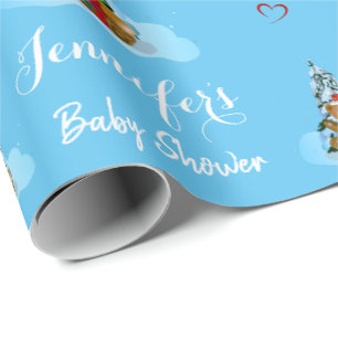 Papier Cadeau Baby shower personnalisé Teddy Bear Boy