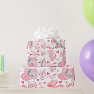 Papier Cadeau Baby shower pour bébé fille adorable & Cadeau pour