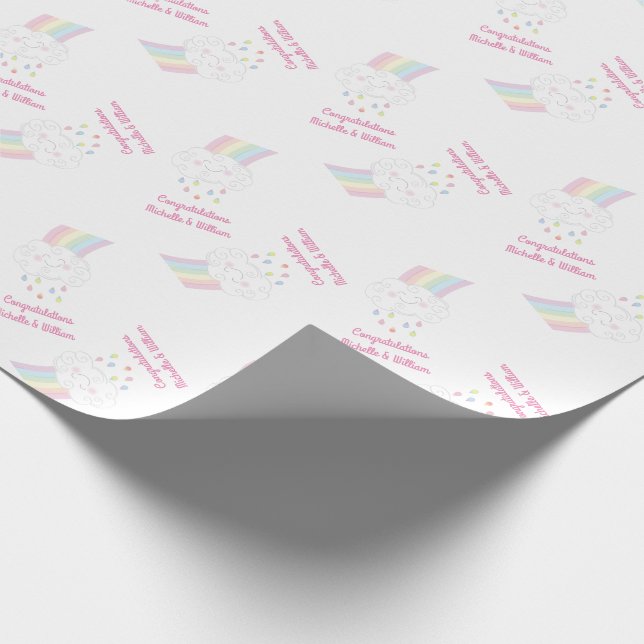 Papier Cadeau Baby shower Raindrops Rainbow (Coin)