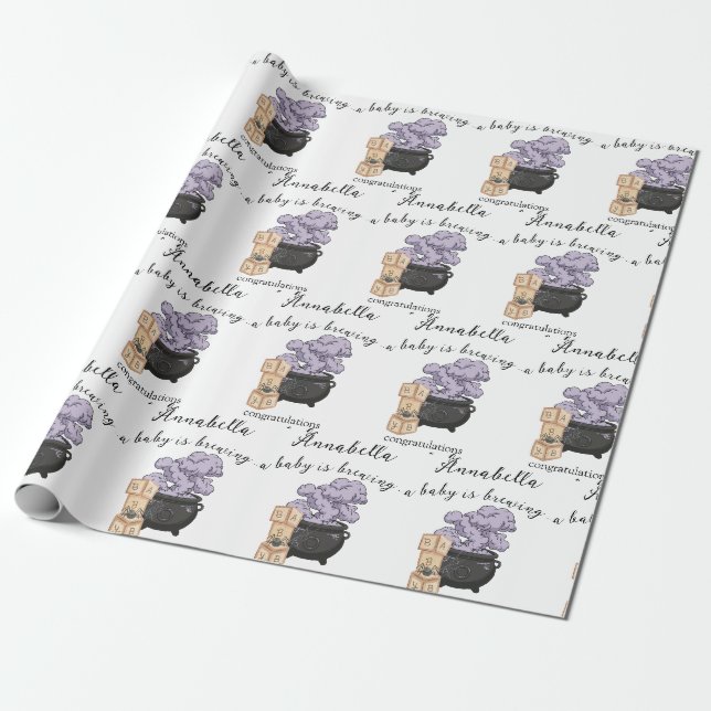 Papier Cadeau Baby Shower Sorcière Halloween (Déroulé)
