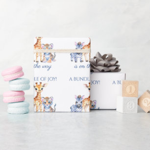 Papier Cadeau Baby Zebra Giraffe et Tiger