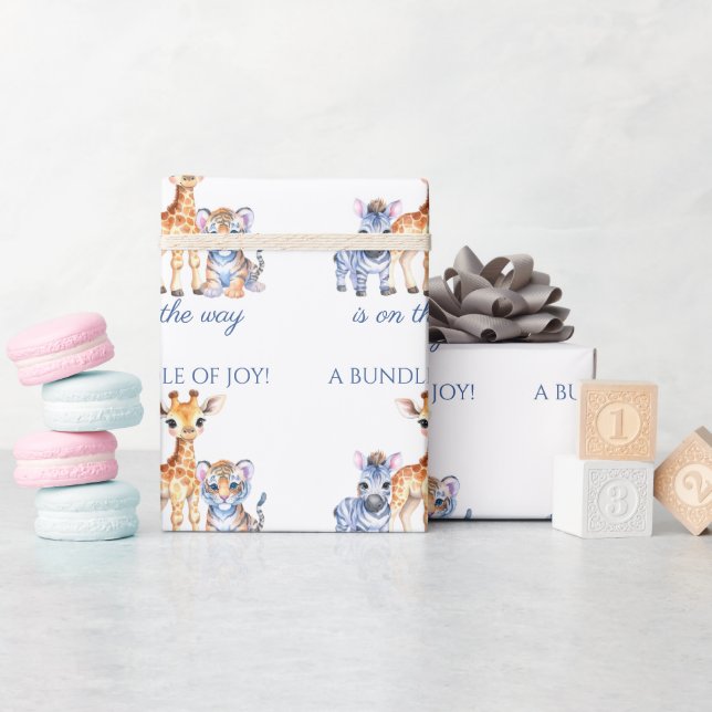 Papier Cadeau Baby Zebra Giraffe et Tiger (Baby Shower)