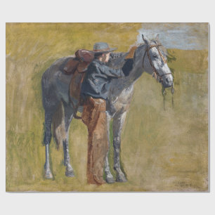 Papier Cadeau Badlands, Cheval de cow-boy Vieil Ouest Thomas Eak
