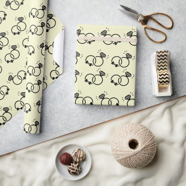 Papier Cadeau Bagues de fiançailles douces pour cadeaux de maria (Artisanat)