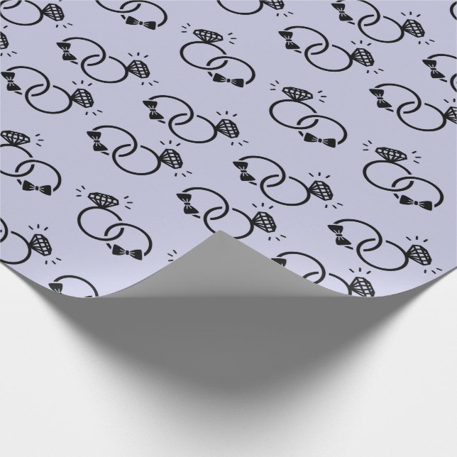 Papier Cadeau Bagues de mariage adorables pour cadeaux de fiança (Coin)