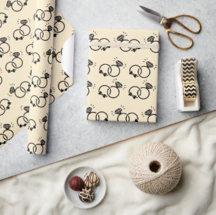 Papier Cadeau Bagues de mariage romantiques pour cadeaux de douc