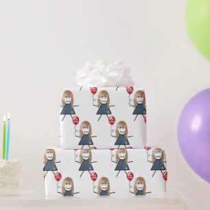 Papier Cadeau Baguette Avec Ballons D'Anniversaire Rouge