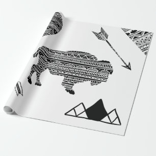 Papier Cadeau Baguette de la tribu Boho Buffalo de 60lb