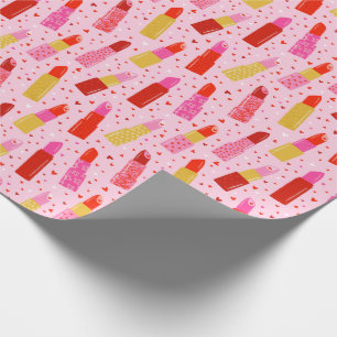 Papier Cadeau Baguettes de Saint Valentin rose pâle