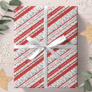Papier Cadeau Baies d'eucalyptus Joyeux Noël Personnalisé