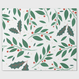 Papier Cadeau Baies et feuilles saisonnières