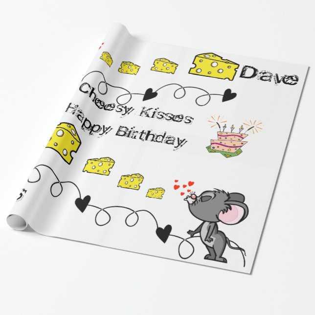 Papier Cadeau Baisers Fromage de Souris Joyeux Ann (Déroulé)