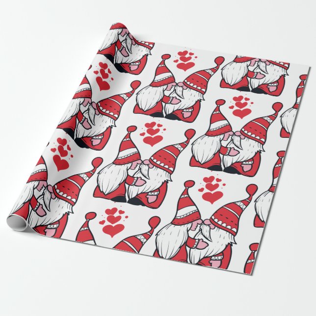 Papier Cadeau Baisers Gnome adorables (Déroulé)
