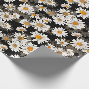 Papier Cadeau Baisson blanc sur noir