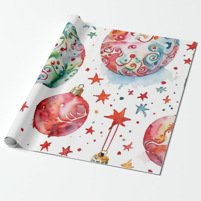 Papier Cadeau Bal de Noël étincelant plaisir (Déroulé)