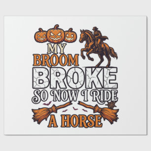 Papier Cadeau Balai Cassa Chevaucher Cheval Citrouille Cowboy Ch