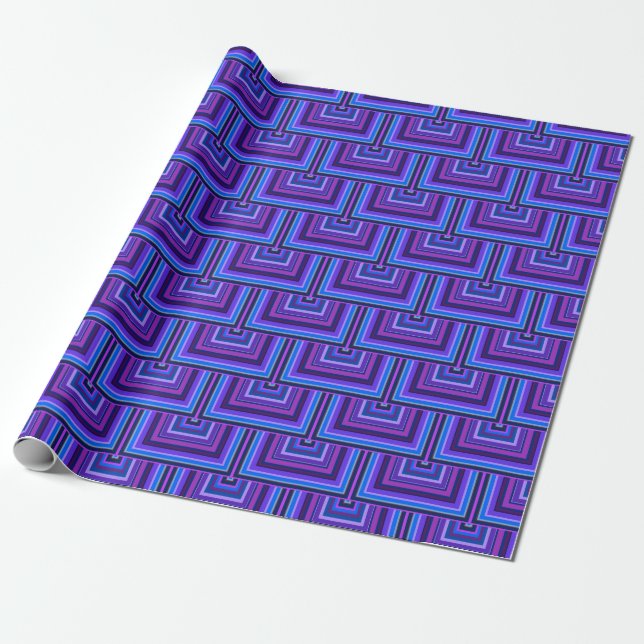 Papier Cadeau balance carré bleue et violette (Déroulé)