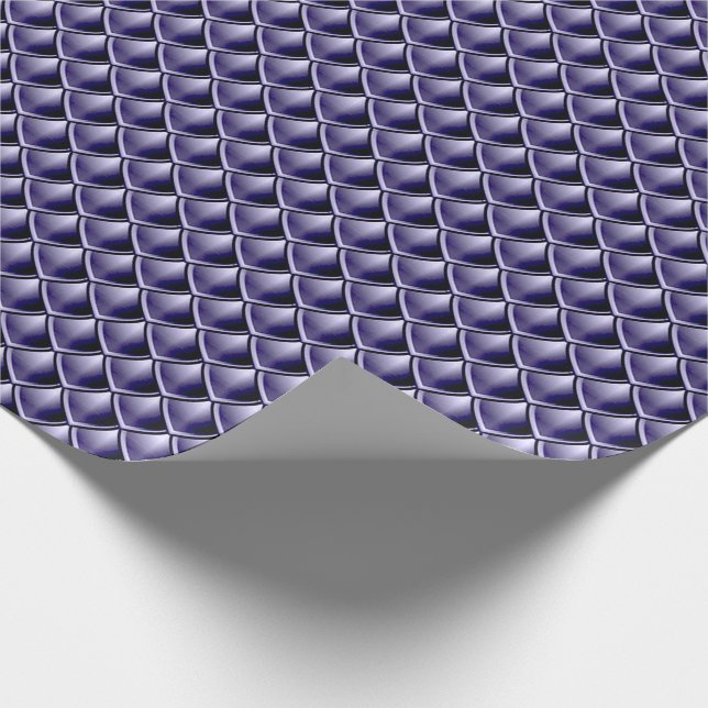 Papier Cadeau Balances de sirène Dragon Peau Bleu Marine Métalli (Coin)