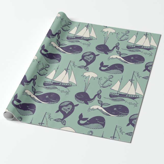 Papier Cadeau Baleine (Déroulé)