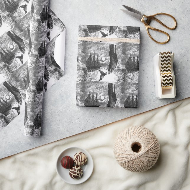 Papier Cadeau Baleine à bec faisant une cabriole, Animaux marins (Artisanat)