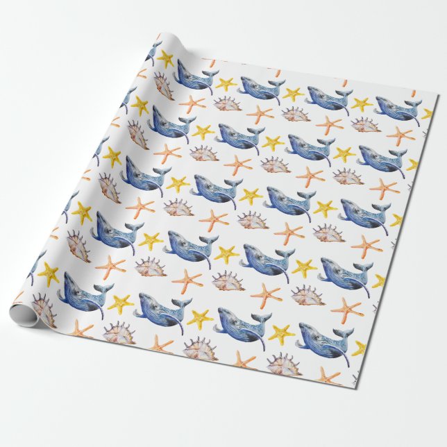 Papier Cadeau Baleine à graphisme d'entreprise : Tableau de chan (Déroulé)