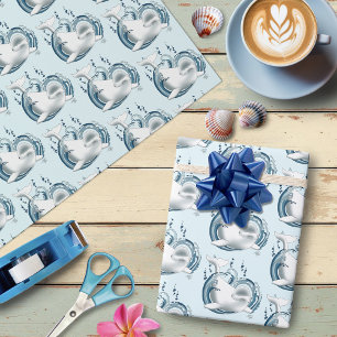 Papier Cadeau Baleine Béluga Bleue