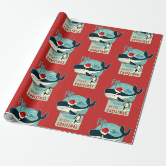 Papier Cadeau Baleine de Père Noël