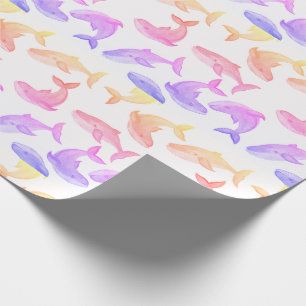 Papier Cadeau Baleine Ocean Sea Life Nautical Girly