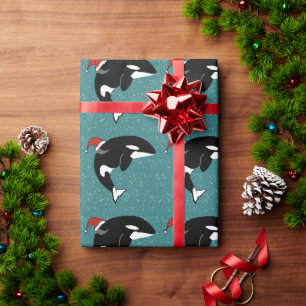 Papier Cadeau Baleine tueuse Orca Christmas