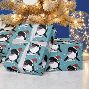 Papier Cadeau Baleine tueuse Orca Christmas